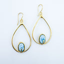 Amalfi/MB- Medium Gemstone Hoops with Stone at the bottom.