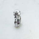 Rome-Wide Line White  Pearl Ring