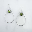 Amalfi/M- Medium Tear Drop Hoops with gemstones at the top.