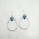 Amalfi/M- Medium Tear Drop Hoops with gemstones at the top.