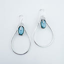 Amalfi/M- Medium Tear Drop Hoops with gemstones at the top.
