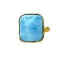Love Knot Larimar Ring-14K Gold Vermeil