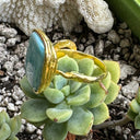 Love Knot Larimar Ring-14K Gold Vermeil